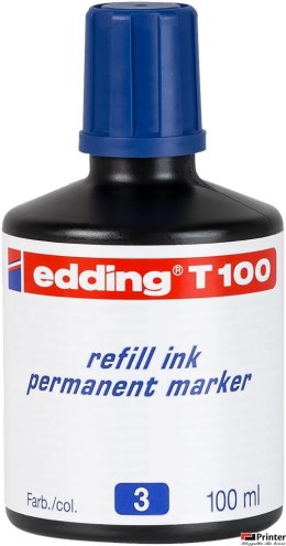 Tusz do markerów permanentnych 100 ml niebieski Edding T100/003/N