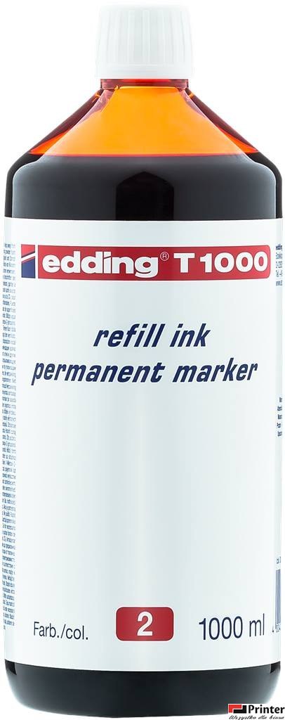 Tusz do markerów permanentnych 1000 ml czerwony EDDING T1000/002/CZ