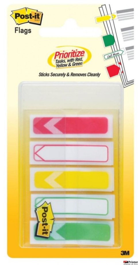 Zakładki indeksujące POST-IT_ (684-ARR-RYG), PP, 11,9x43,2mm, strzałka, 5x20 kart., mix kolorów, 3M-UU008030791
