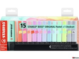 Zakreślacz STABILO BOSS Pastel podstawka 15 szt 7015-02-5