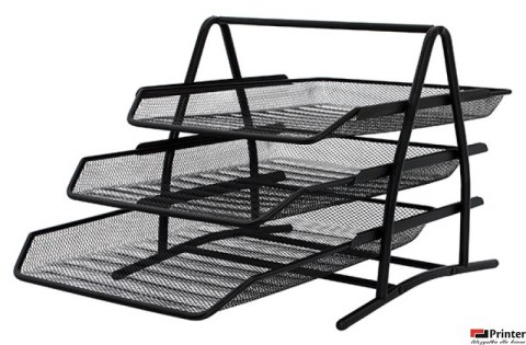 Zestaw 3 szuflad matal siatka czarny KF00823 Q-CONNECT 278X275X350