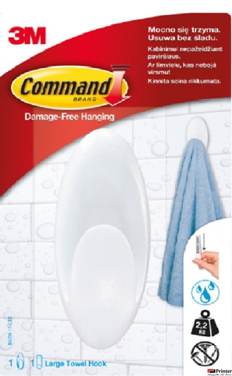 Akcesoria łazienkowe COMMAND_ (BATH-17), duży, biały