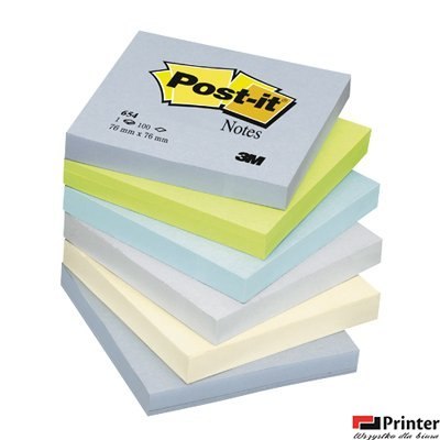 Bloczek 76x76 pal.MINERAL 654ML (6) POST-IT 3M