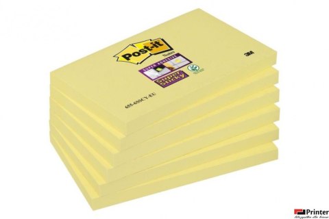 Bloczek samoprzylepny POST-IT_ Super Sticky (655-6SSCY-EU), 127x76mm, 6x90 kart., żółty (X)
