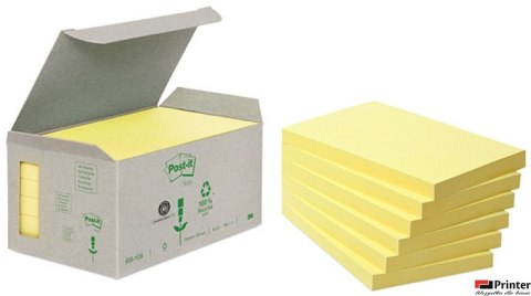 Bloczki ekologiczne POST-IT_ (655-1B), 76x127mm, 6x100 kart., żółte