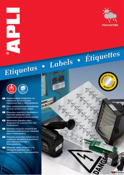 Etykieta 10071 210*197 (20)*** srebrne LASER APLI