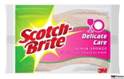 Gąbka do zmywania SCOTCH BRITE, celulozowa, do szkła i porcelany, różowa