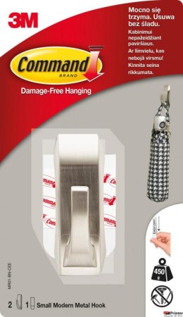 Hak COMMAND_ (MR01-BN), metalowy, mały, srebrny