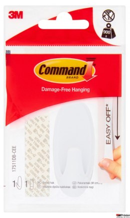 Hak wielokrotnego użytku COMMAND_ Basic (17511DB-CEE HAK), z metalowym uchwytem, średni, biały