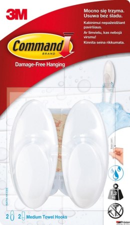 Haki łazienkowe COMMAND_ (BATH-18), średnie, 2 szt., białe