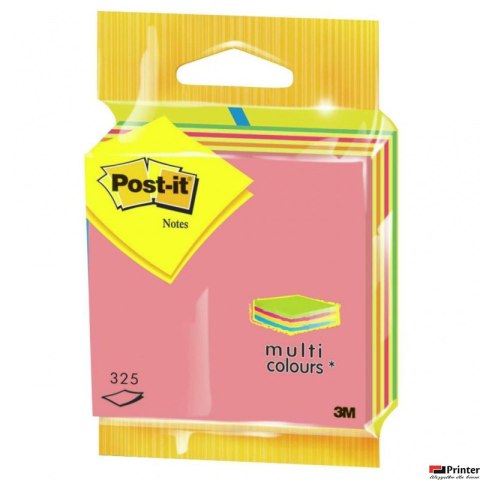 Kostka samoprzylepna POST-IT_ (2014LP), 76x76mm, 1x325 kart., zawieszka, mix kolorów