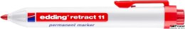Marker permanentny automatyczny okrągła końcówka 1,5-3 mm czerwony Edding retract11/002/CZ