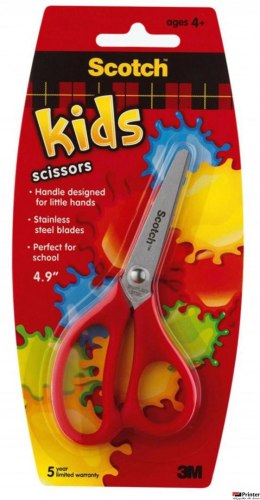 Nożyczki szkolne SCOTCH_ (1441B), 12cm, zaokrąglone, blister, mix kolorów