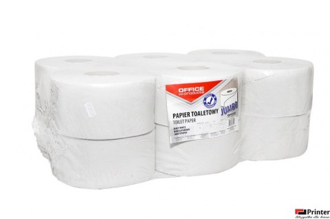 Papier toaletowy makulaturowy Jumbo, 1-warstwowy, 120m, 12szt., biały, typu OFFICE PRODUCTS 22046139-14
