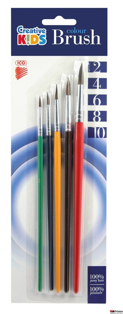 Pędzle 2-4-6-8-10 na blistrze ICKPE1