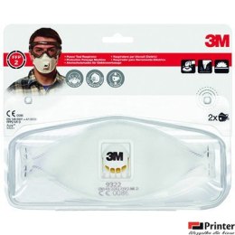 Półmaska filtrująca przeciw pyłom,mgłom(2)3M z zaworem9322+FFP2 XA004838828