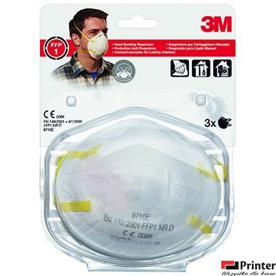Półmaska filtrująca, ręczne szlifowanie(3)3M bez zaw.8710E FFP1 XA004838810