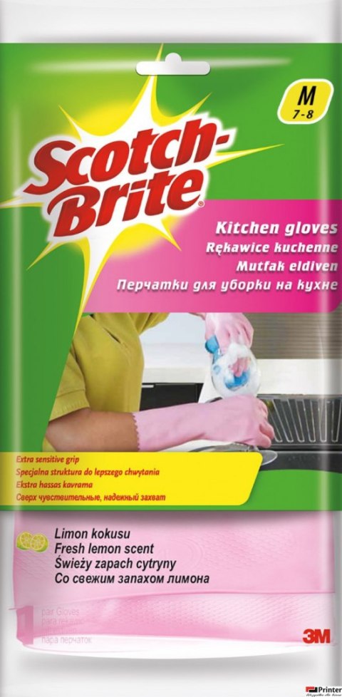 Rękawice SCOTCH BRITE_ Kuchenne, rozm. M, różowe