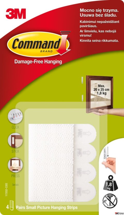 Rzepy_3M COMMAND do wieszania obrazów małe 17202 3M-XA004837523 4 szt małe