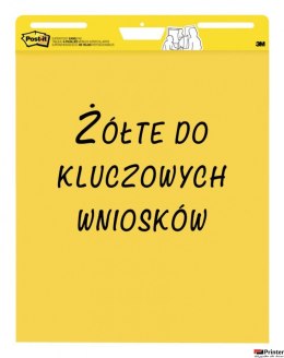 Samoprzylepne arkusze konferencyjne Post-it_ Super Sticky, na flipchart, 63,5x76,2cm, do kluczowych wniosków, 3x25 kart., żółte