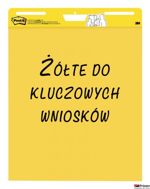 Samoprzylepne arkusze konferencyjne Post-it_ Super Sticky, na flipchart, 63,5x76,2cm, do kluczowych wniosków, 3x25 kart., żółte
