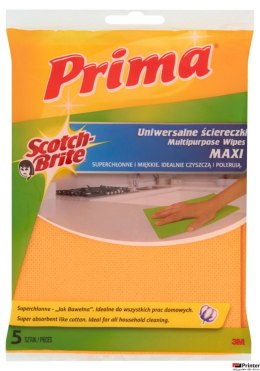 Ściereczki uniwersalne PRIMA Maxi Jak bawełna, 5szt., żółte