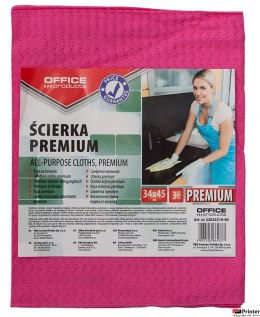 Ścierka premium , wiskoza 80%, gr. 65g/mkg, 34x45cm, 3szt., mix kolorów, typu OFFICE PRODUCTS 22035219-99