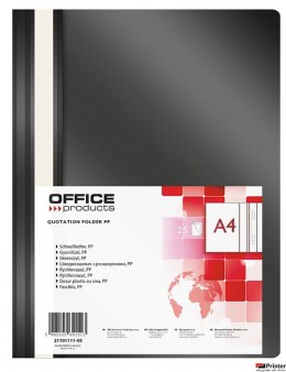 Skoroszyt , PP, A4, miękki, 100/170mikr., czarny, typu OFFICE PRODUCTS 21101111-05