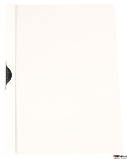 Skoroszyt Q-CONNECT z metalowym klipsem, PP, A4, 200/350mikr., biały