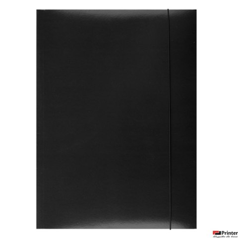 Teczka z gumką , karton, A4, 300gsm, 3-skrz., czarna, typu OFFICE PRODUCTS 21191131-05