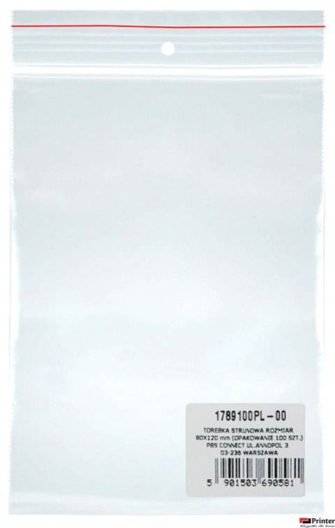 Torebka strunowa DONAU, PP, 80x120mm, 100szt., transparentna