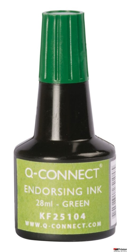 Tusz do pieczątek , 28ml, zielony, typu Q-CONNECT KF25104