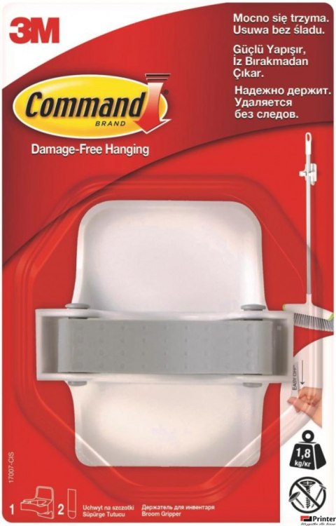 Uchwyt na szczotki COMMAND_ (17007), 1 uchwyt, 2 duże paski, biały