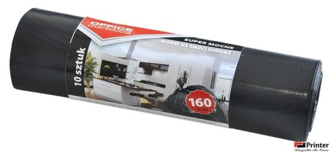 Worki na śmieci domowe , super mocne (LDPE), 160l, 10szt., czarne, typu OFFICE PRODUCTS 22022242-05