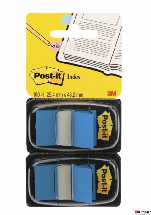 Zakładki indeksujące POST-IT_ (680-B2EU), PP, 25,4x43,2mm, 2x50 kart., niebieskie