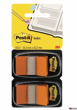 Zakładki indeksujące POST-IT_ (680-O2EU), PP, 25,4x43,2mm, 2x50 kart., pomarańczowy
