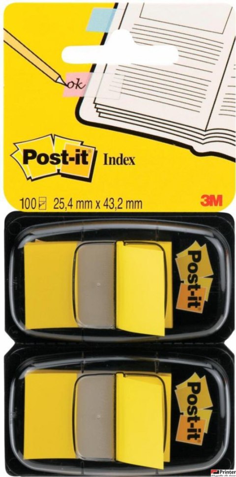 Zakładki indeksujące POST-IT_ (680-Y2EU), PP, 25,4x43,2mm, 2x50 kart., żółte