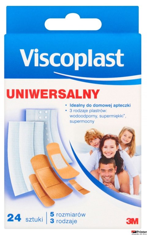 Zestaw plastrów VISCOPLAST, 24szt., 3rodzaje/5rozmiarów UNIWERSALNE YP201111603