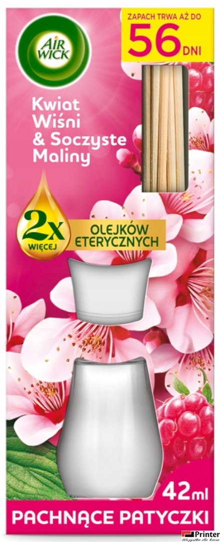 AIR WICK Odświeżacz pachnące patyczki 42ml Kwiat Wiśni & Soczyste Maliny 8963