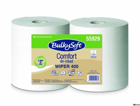 BulkySoft Comfort de-inked EKOLOGICZNE czyściwo papierowe 2w. 2x400m, celuloza z recyklingu (2rolki) 55926