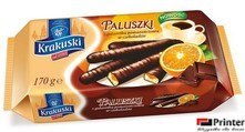 Ciastka BAHLSEN KRAKUSKI paluszki z galaretką pomarańcza w czekoladzie 144g