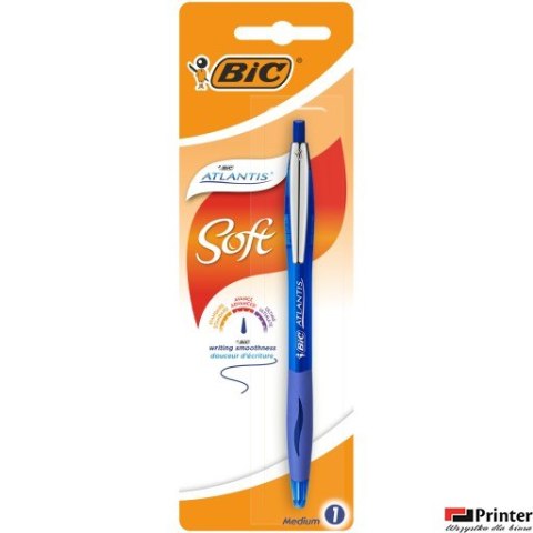 Długopis BIC Atlantis Soft niebieski Blister 1szt, 8031246