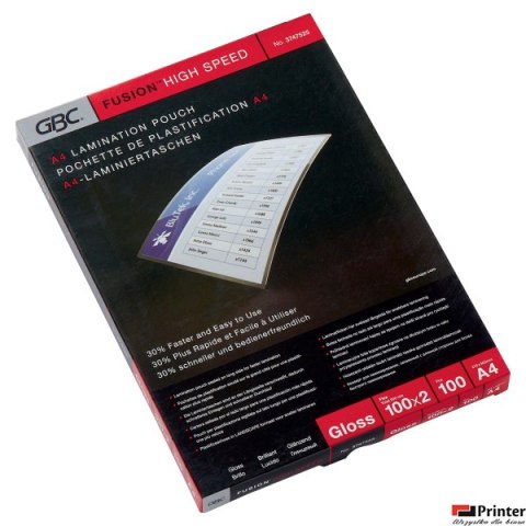 Folia do laminacji HighSpeed, A4, 100 mic, 100 szt., 3747525, GBC