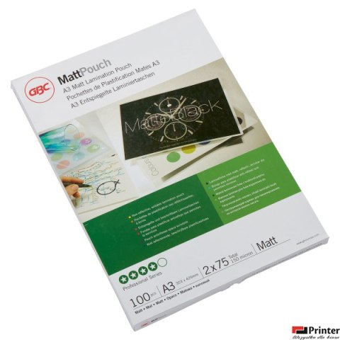 Folia do laminacji Matt, A3, 75 mic, matowa, 41660E, GBC