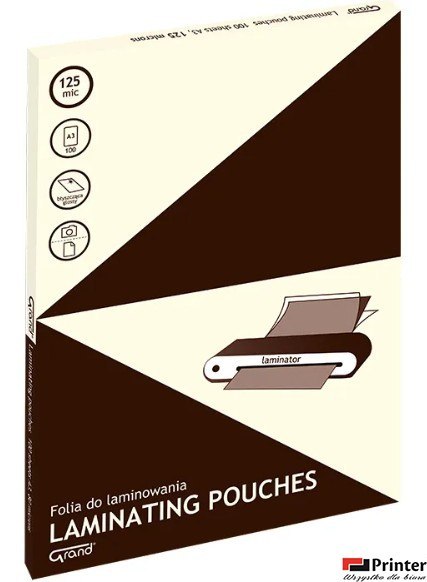 Folia do laminowania GRAND A3, 125 mic, 100 arkuszy 160-2286
