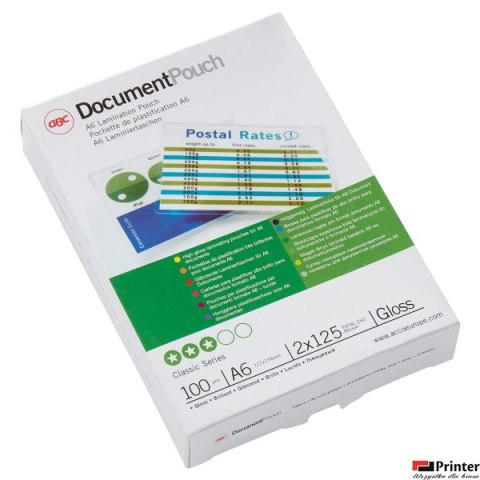 Folie do laminacji Document, A6, 125 mic, 100 szt., 3740442, GBC