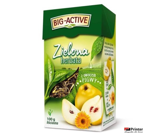Herbata BIG-ACTIVE zielona liściasta z owocem pigwy 100g