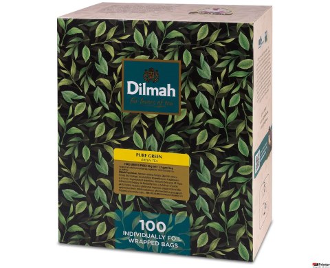 Herbata DILMAH PURE GREEN TEA 100 kopert x1,5g zielona