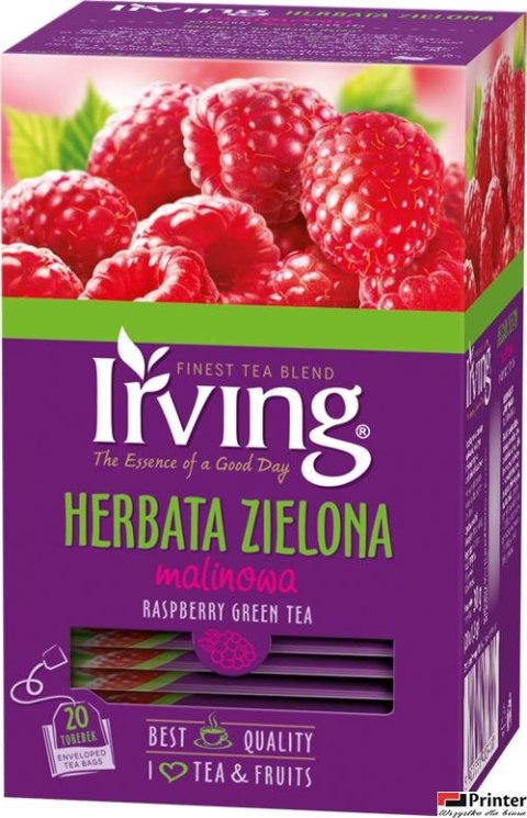 Herbata IRVING malina 20 kopert 1,5g zielona