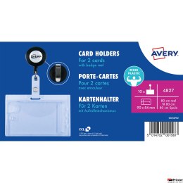 Holdery na karty z mechanizmem ściągającym 80 cm, 54 _ 90 mm, 10 szt., przezroczyste, 4827